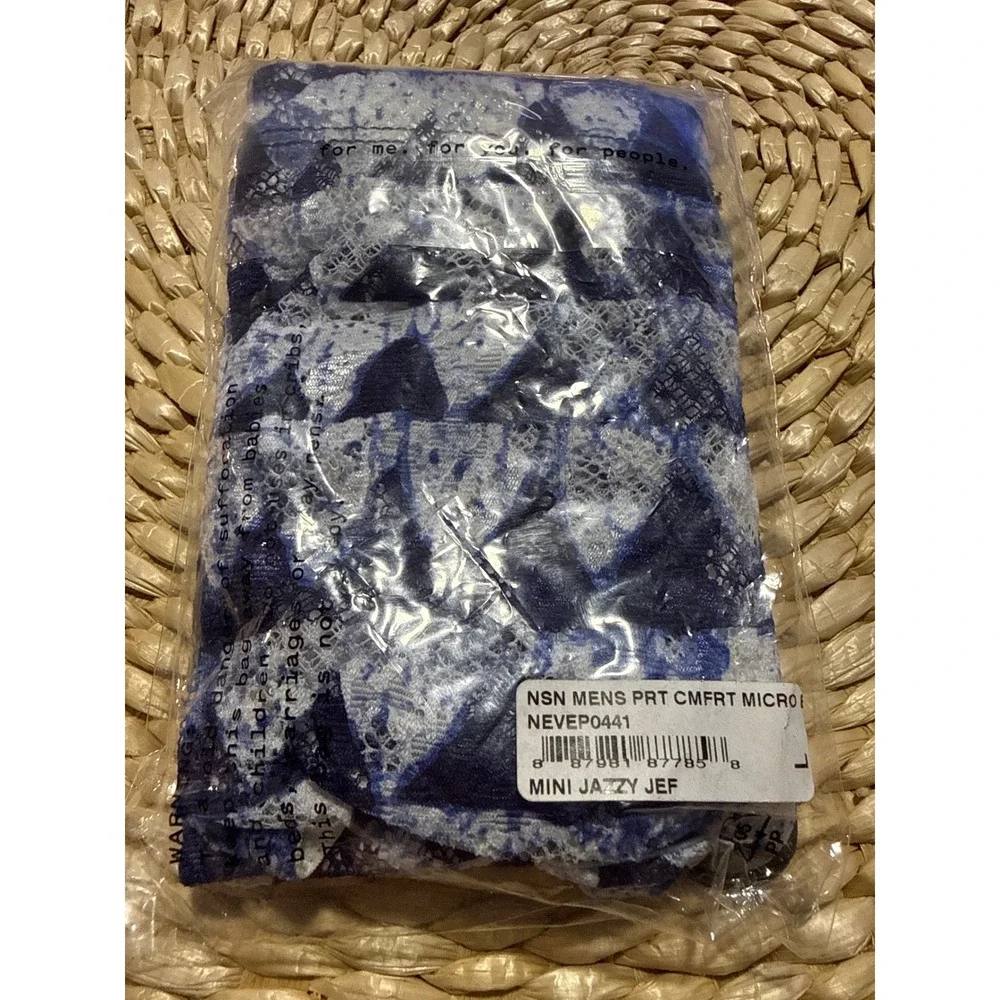 Cosabella Men‎ Never Say Never Comfort Micro Brief Blue White Lace Print NEW L